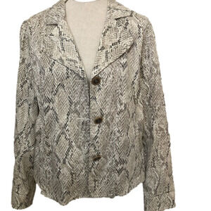 Live A Little LAL Button Front Snakeskin Jacket
